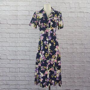 Vintage 90s Floral Midi Dress
